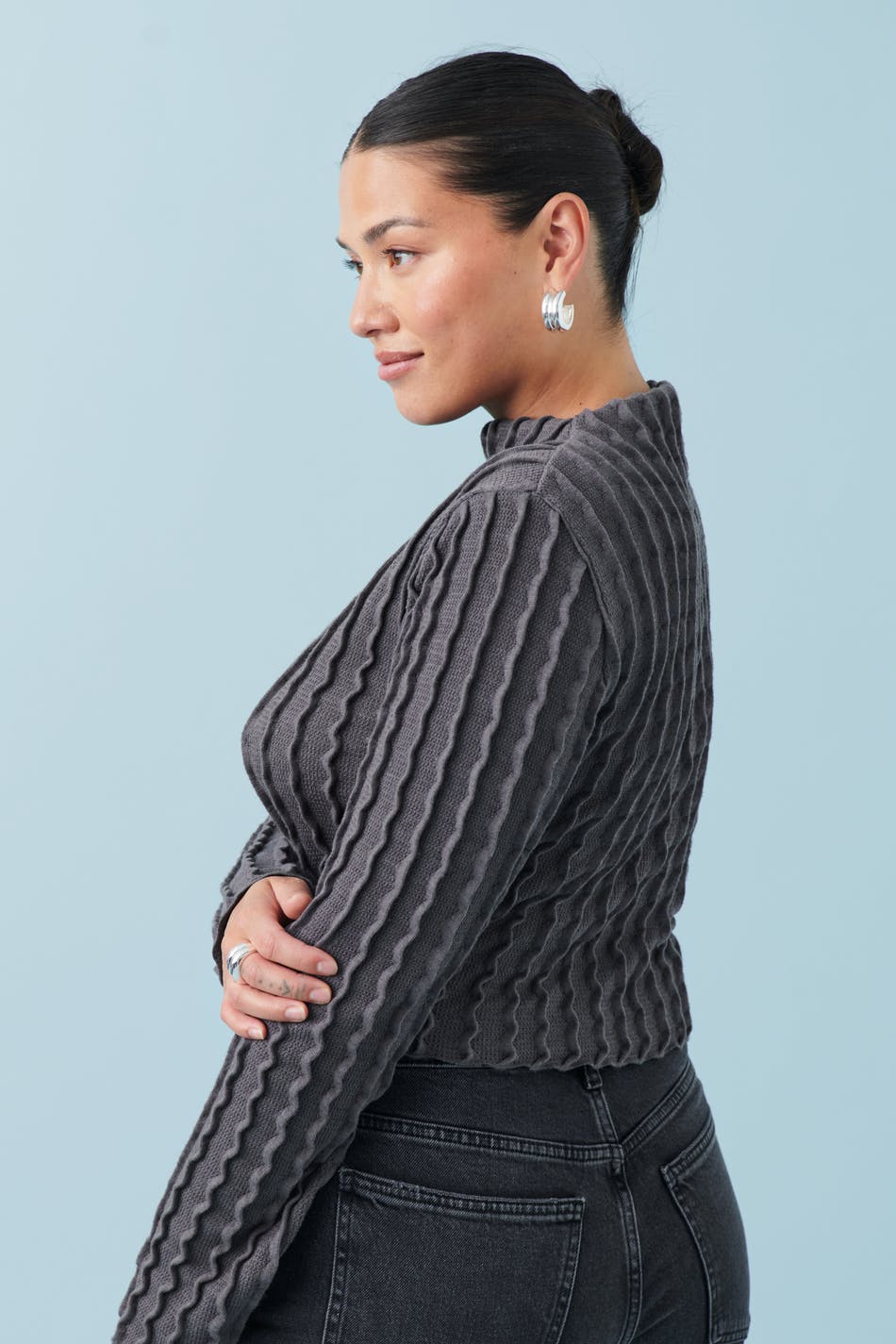 Structured long sleeve top