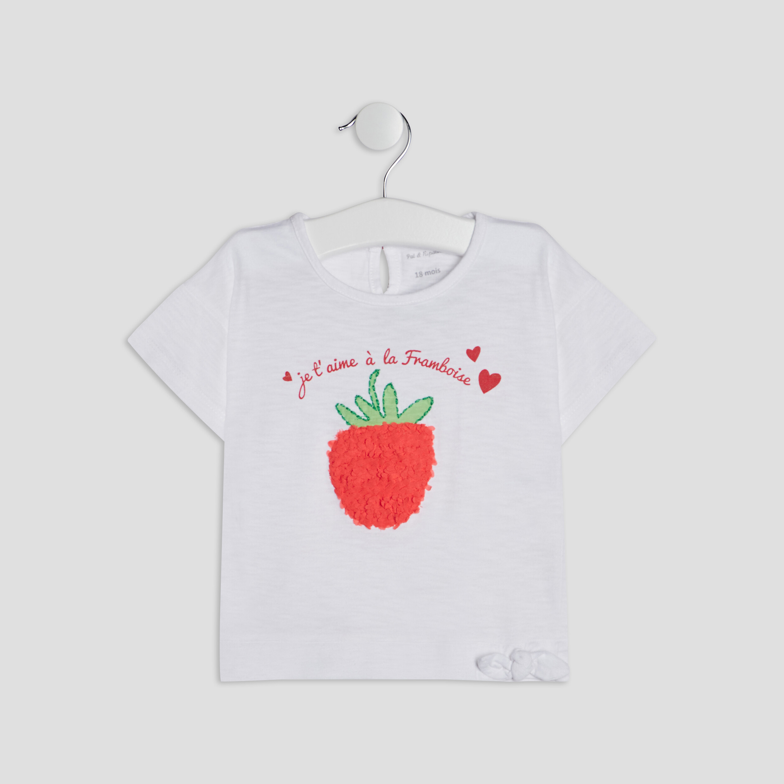 T-shirt Pat et Ripaton blanc bébé fille | La Halle