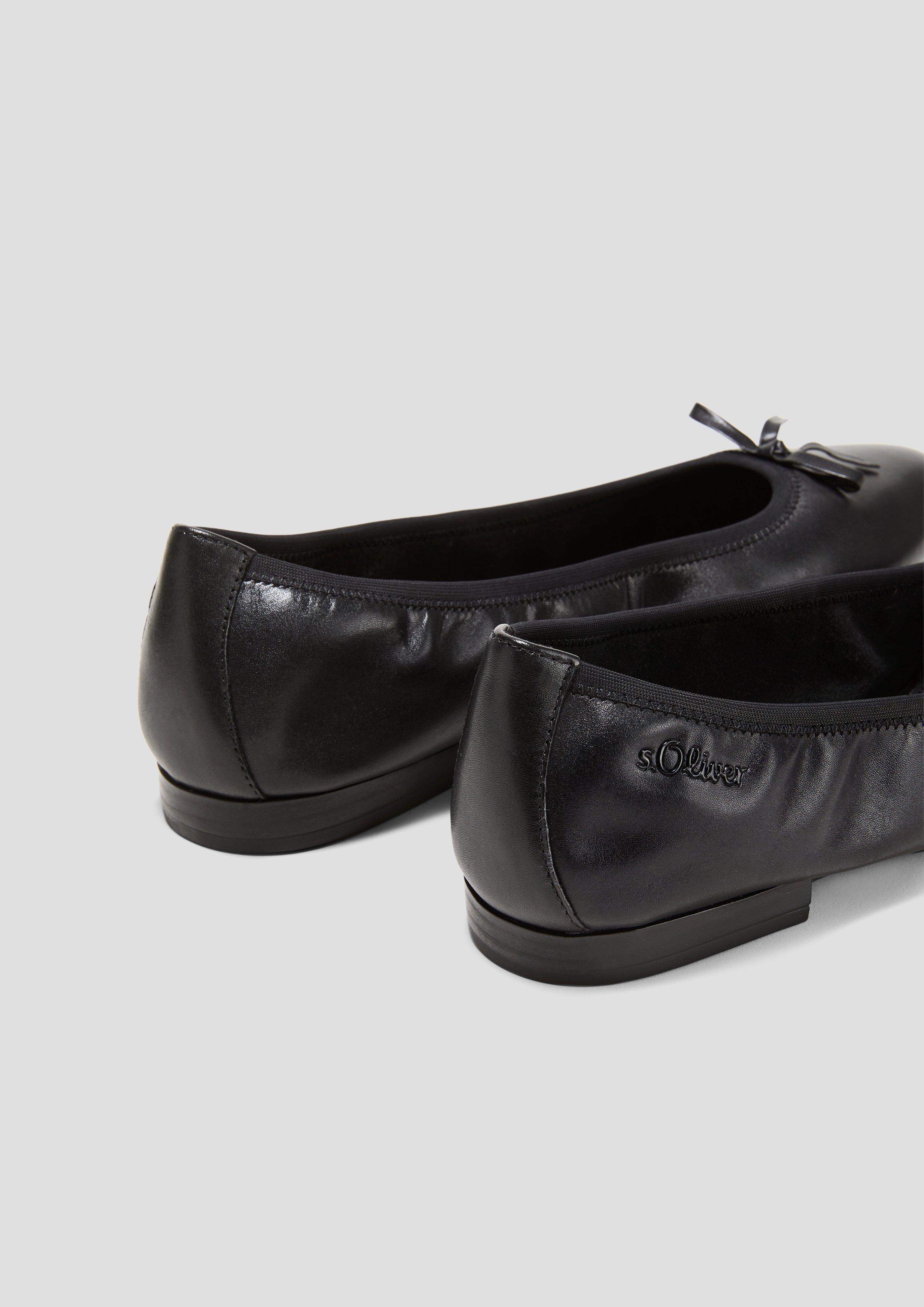 Klassische Leder-Ballerinas mit Schleifchen-Detail  6008820-022