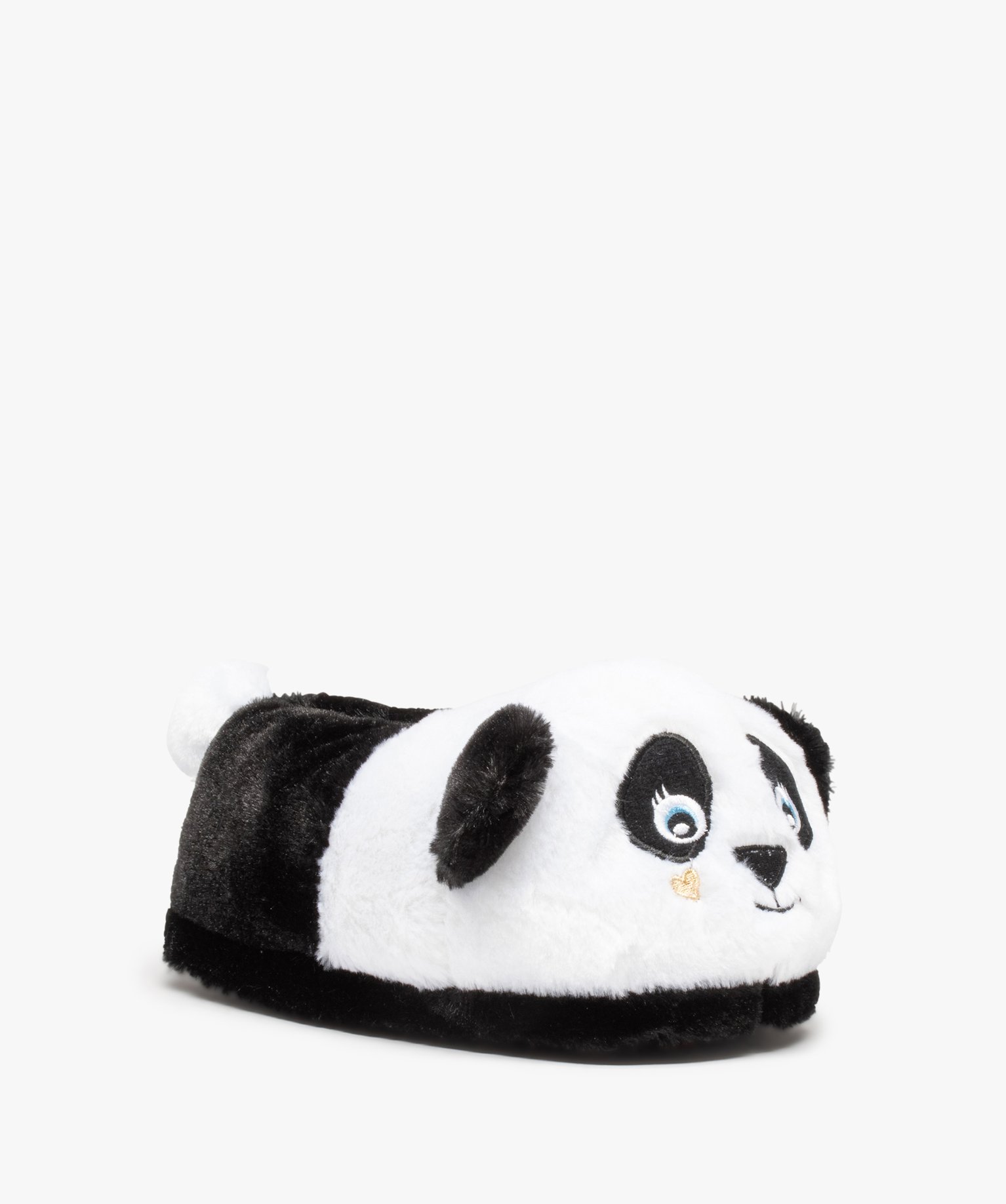 Chaussons fille 3D panda avec oreilles en relief blanc | GEMO