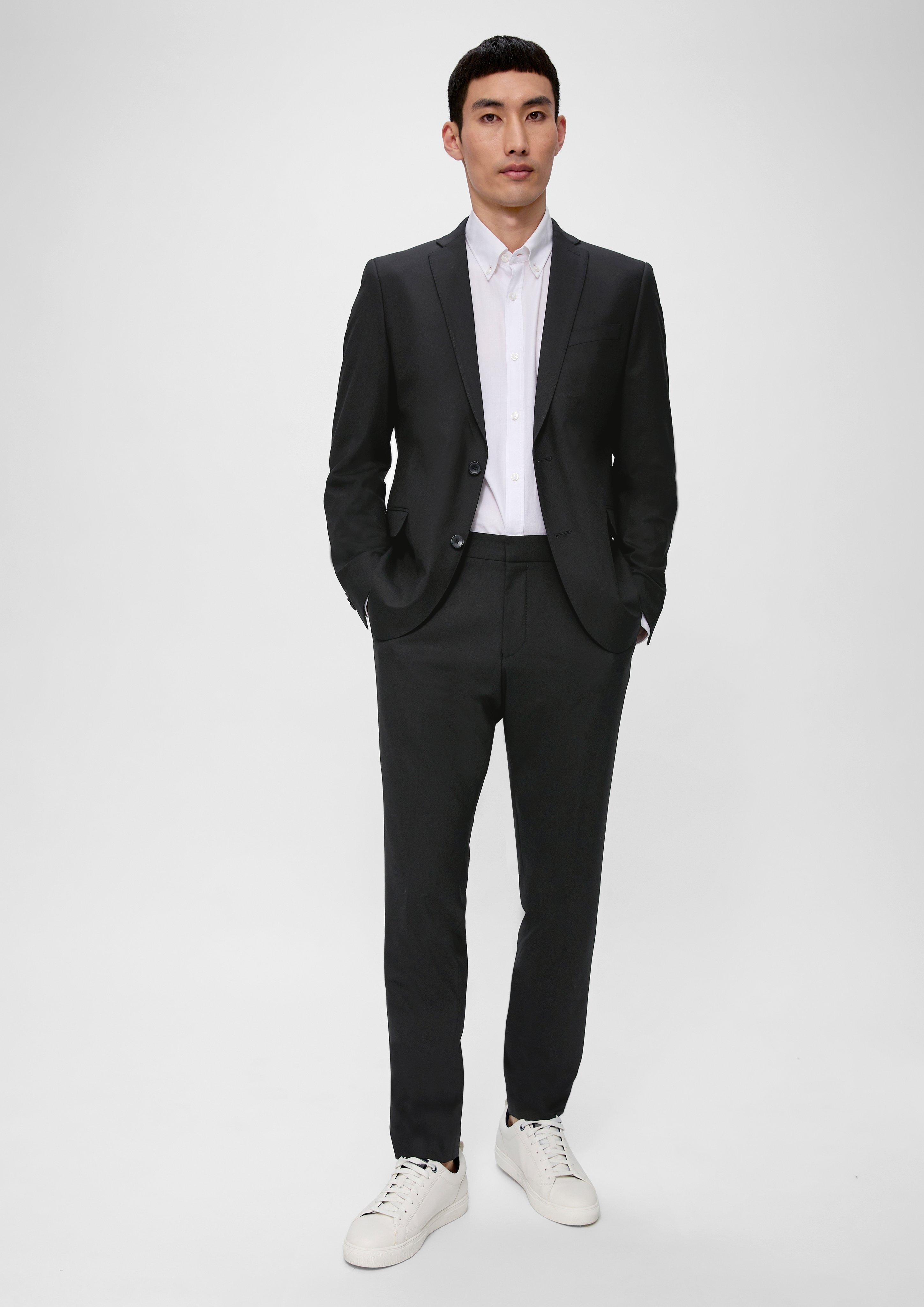 Slim: Elastisches Sakko in Wollmix  2134202-9999