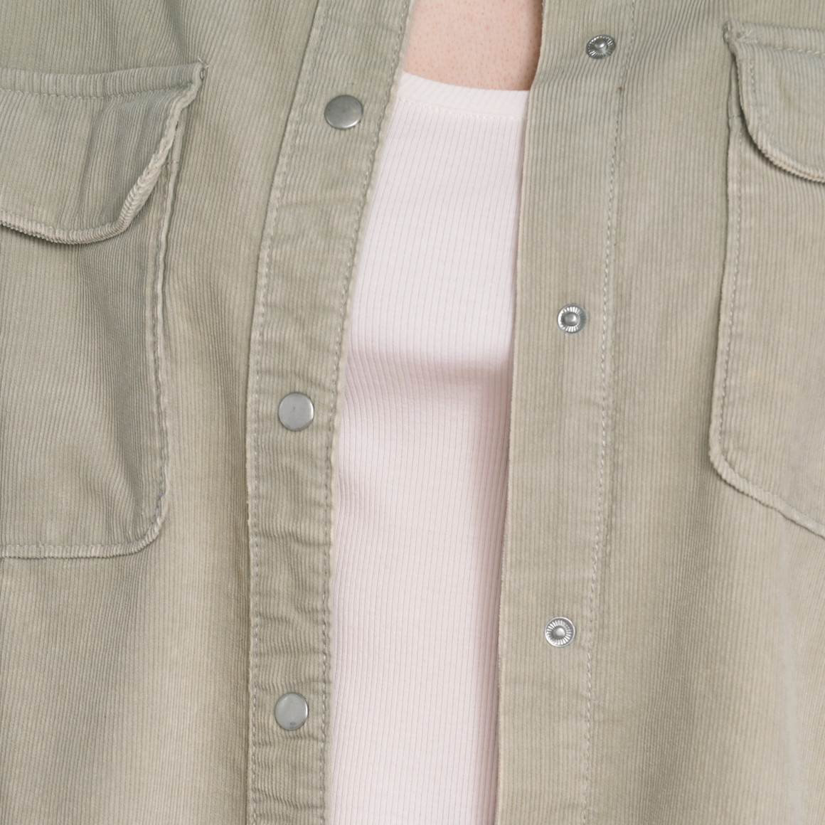 Damen Oversize-Cordhemd unifarben