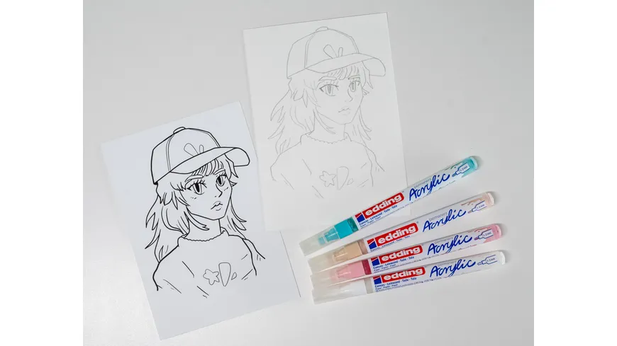 edding 5300-1800 Acrylmarker fein 5er Set Manga