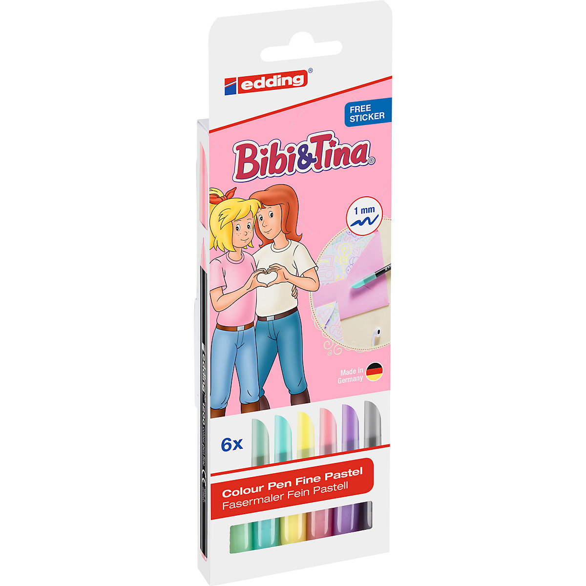 Fasermaler edding 1200 Bibi & Tina®, 6 Farben