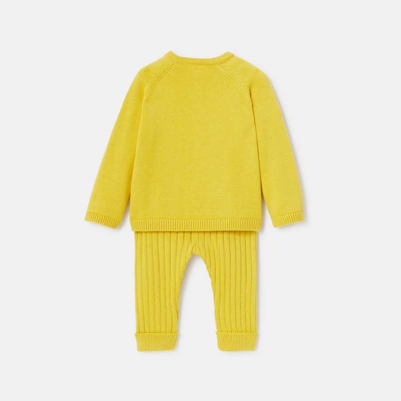 Ensemble en maille fine jaune naissance Absorba