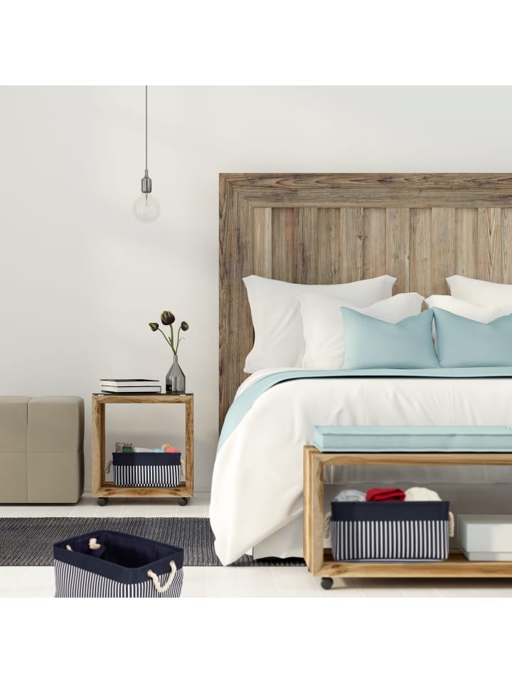 relaxdays 3tlg. Aufbewahrungskörbe Set in Blau/ Weiß günstig kaufen onesize