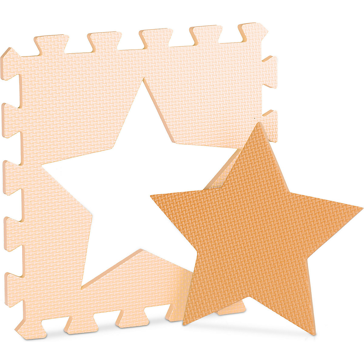45 x Puzzlematte Sterne orange-beige