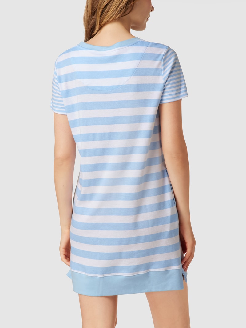 Nachthemd mit Label-Print in blau