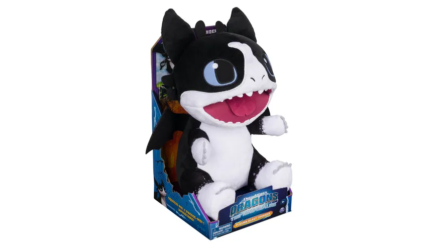 Spin Master DreamWorks Dragons Donner-Plüschtier mit Plasmastrahl-Funktion, 27,9cm großes Stofftier, Die 9 Welten
