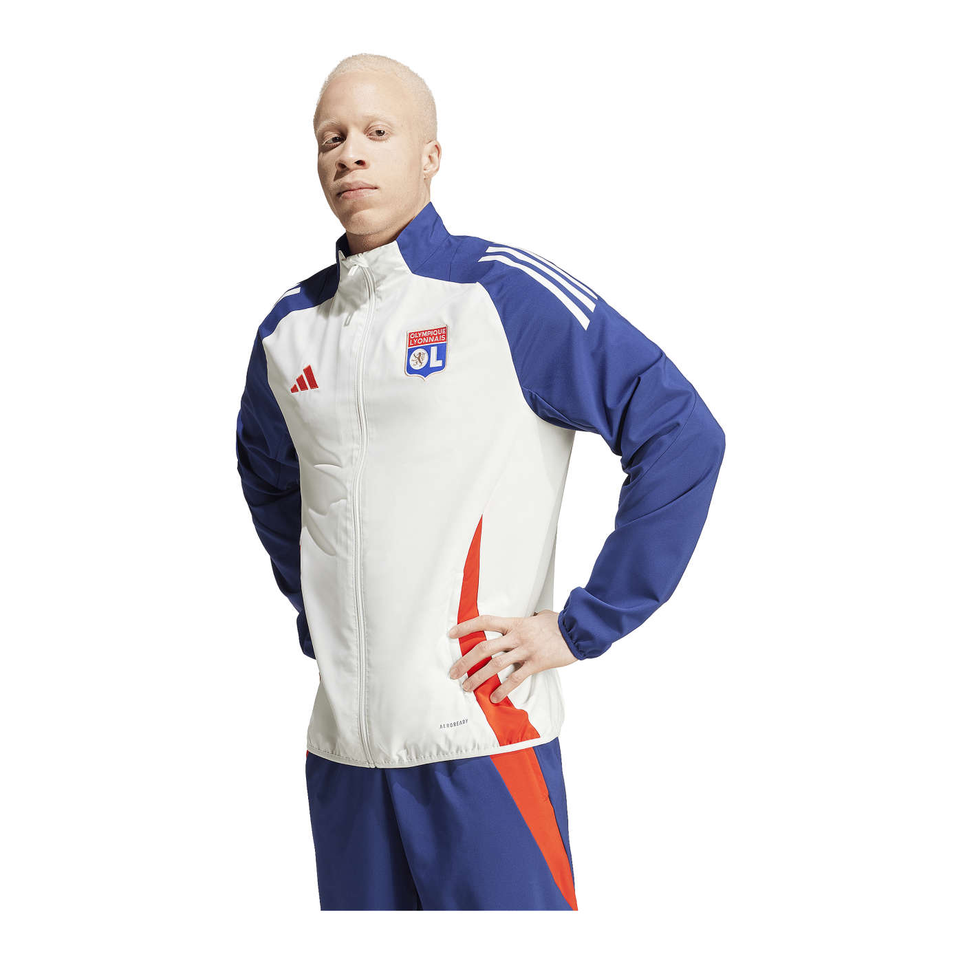 adidas Olympique Lyon Prematch Jacke 2024/2025 Weiss