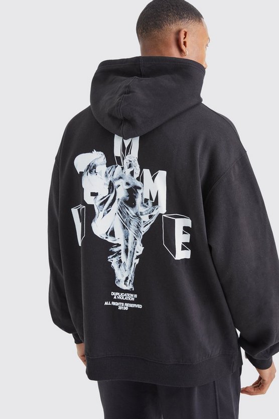 Oversize Hoodie mit Homme Print
