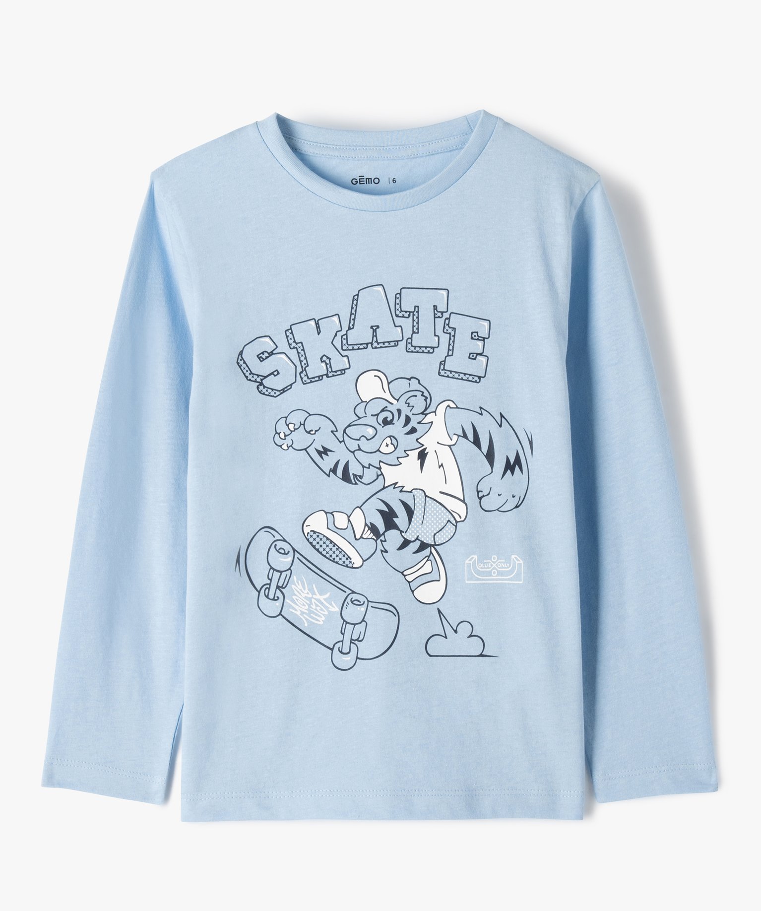 Tee-shirt Garçon à manches longues avec motif bleu | GEMO