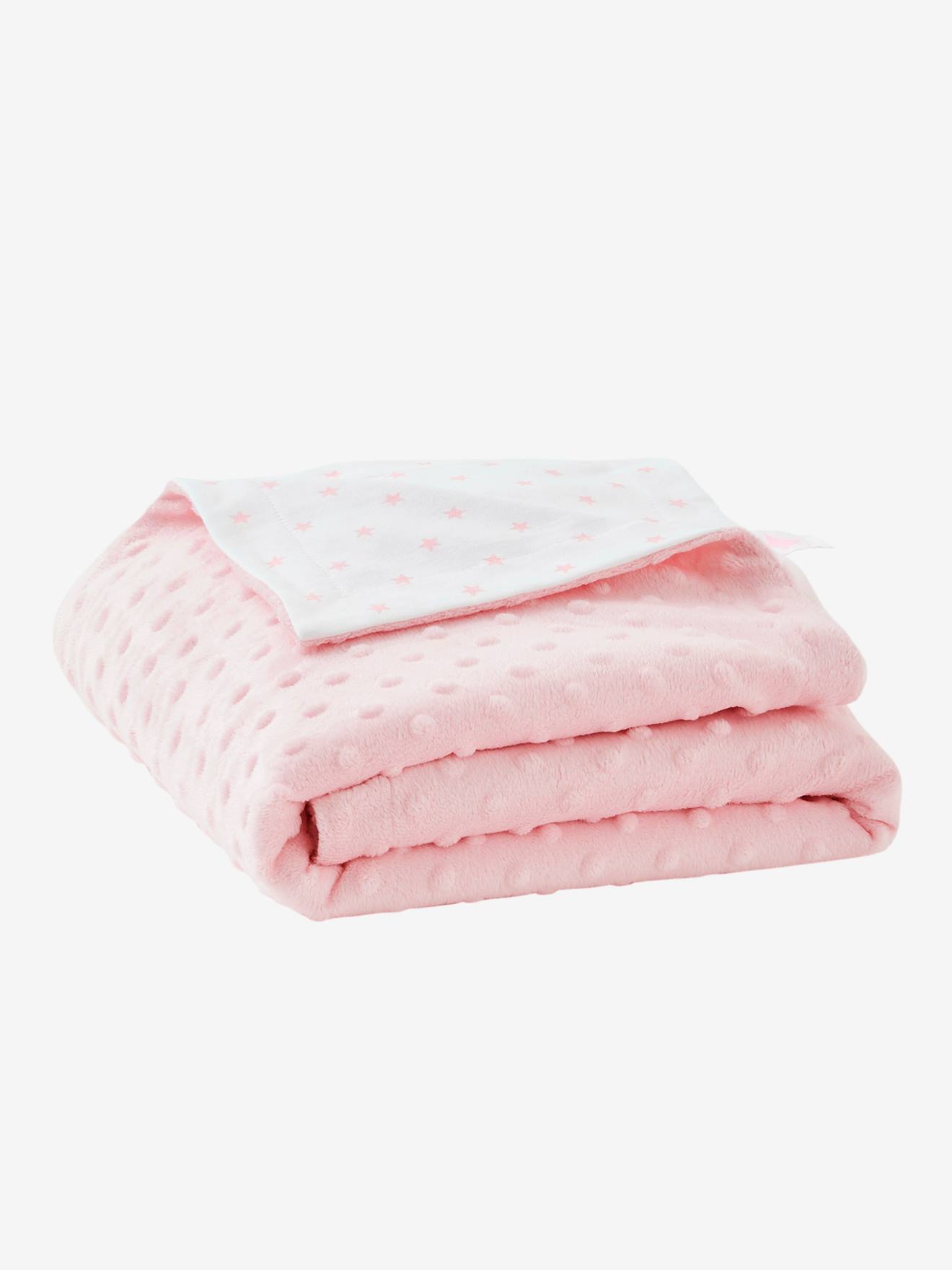 Vertbaudet Wendbare Baby Decke STELLA Oeko Tex - zartrosa