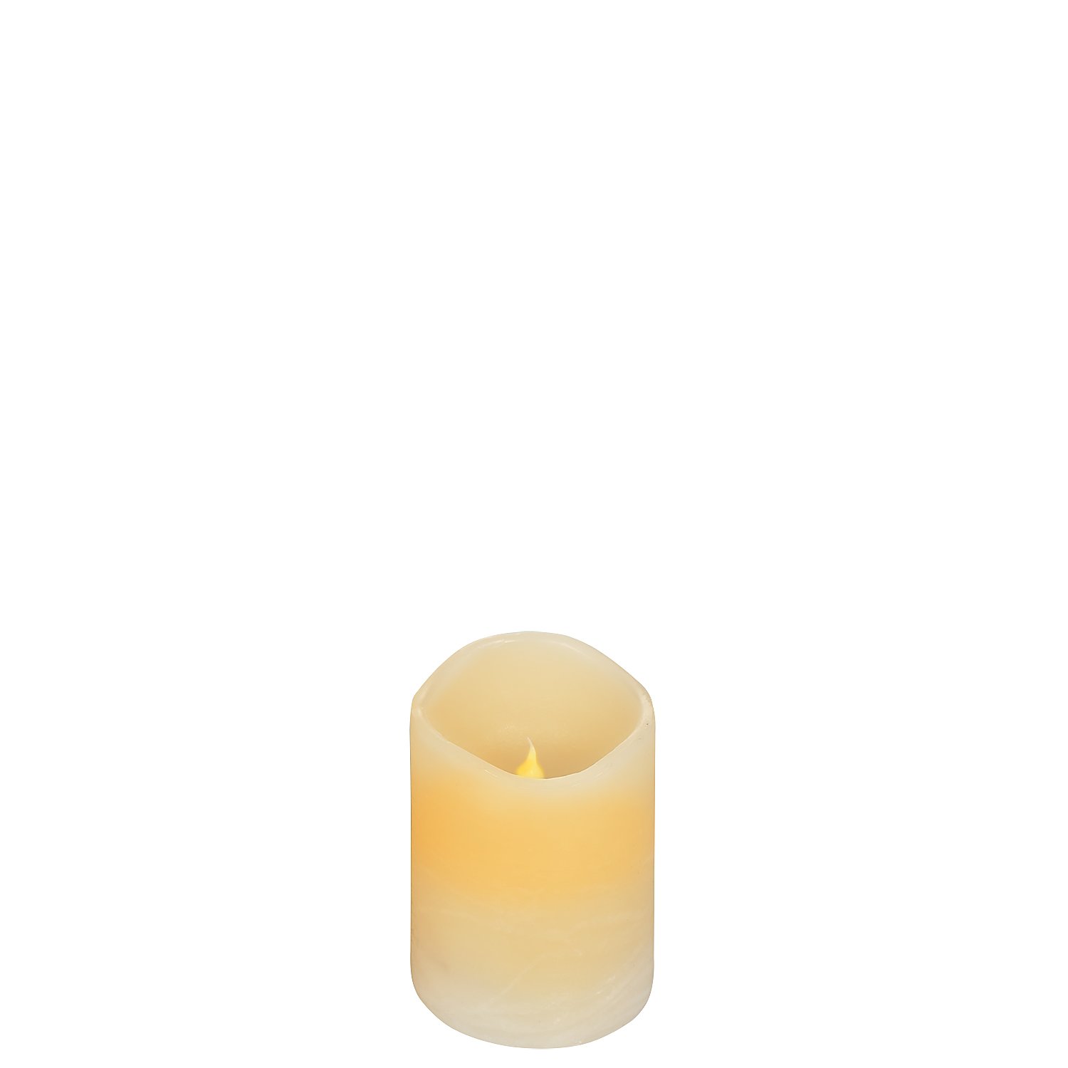 LED Kerze aus Echtwachs, mit Timer, creme, 10 x 7,5 cm