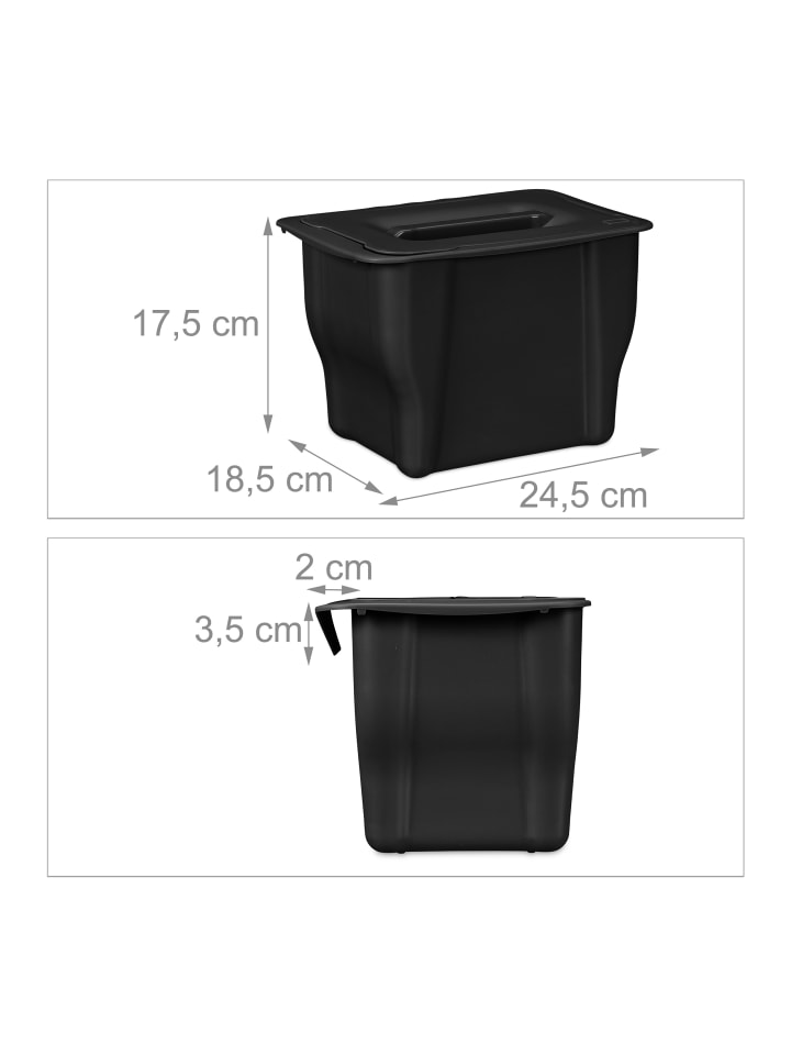 relaxdays Biomülleimer in Schwarz - 5 Liter günstig kaufen onesize