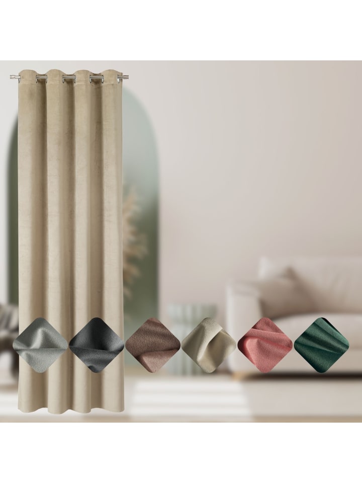 Tom Tailor TT Ösenvorhang VelvetSignature 140 x 250 cm in Beige günstig kaufen 140 x 250 cm