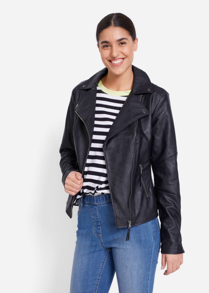 Lederimitat-Jacke