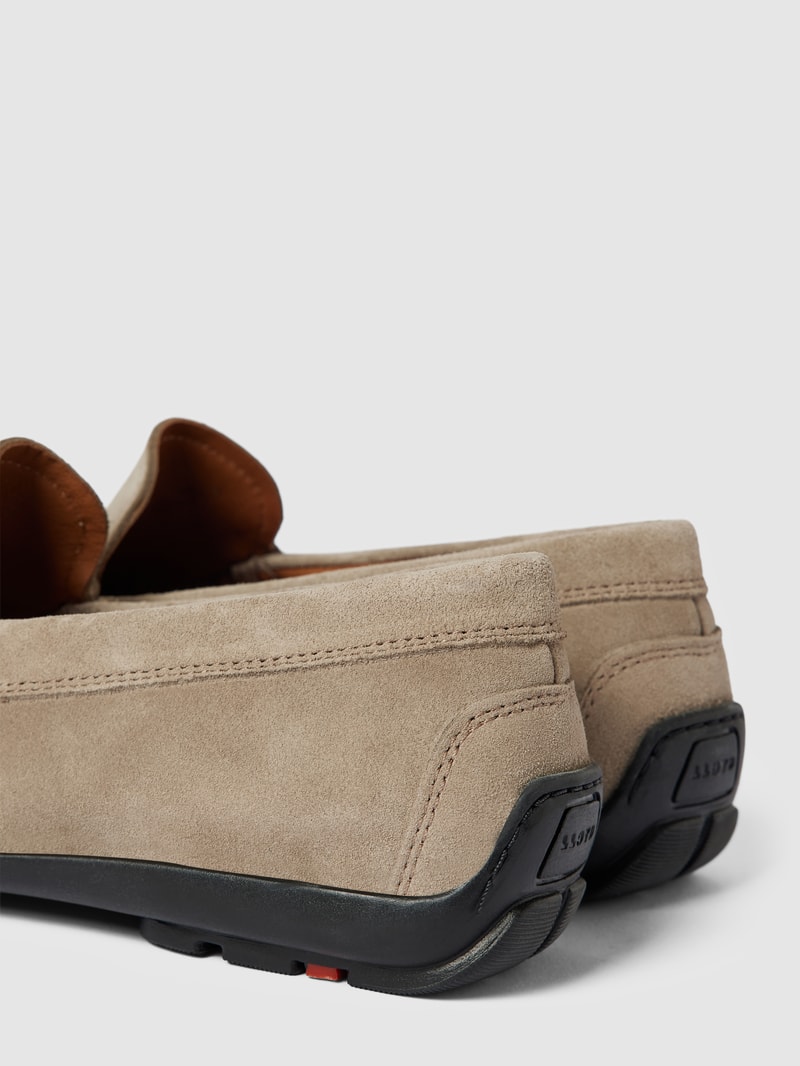 Mokassins mit Ziernähten Modell 'EMILIO' in beige