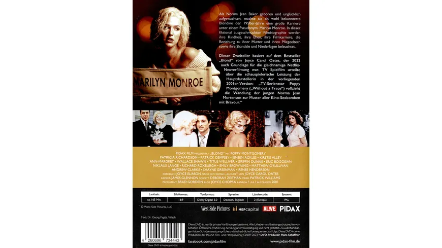 Blond / Starbesetzter Zweiteiler über die Hollywood-Legende Marilyn Monroe (Pidax Historien-Klassiker)