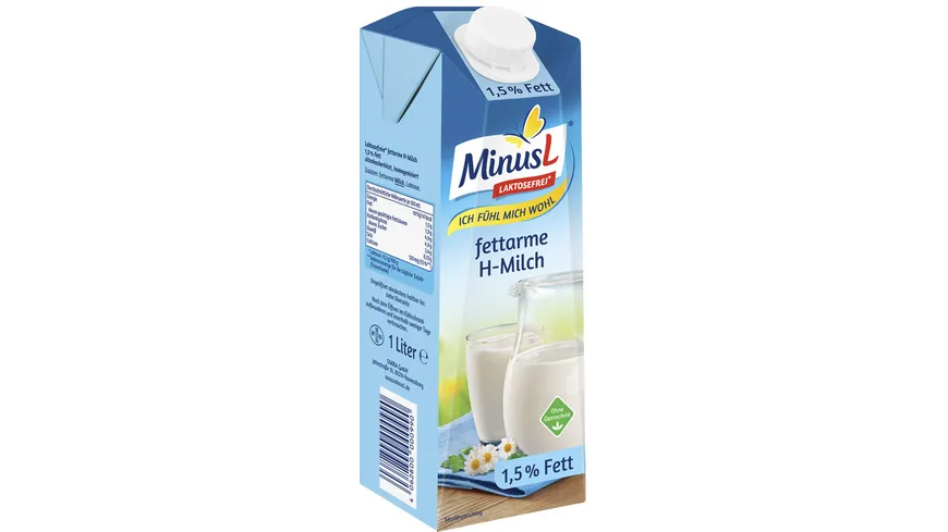 MinusL fettarme H-Milch Laktosefrei 1,5% Fett 1000 ml