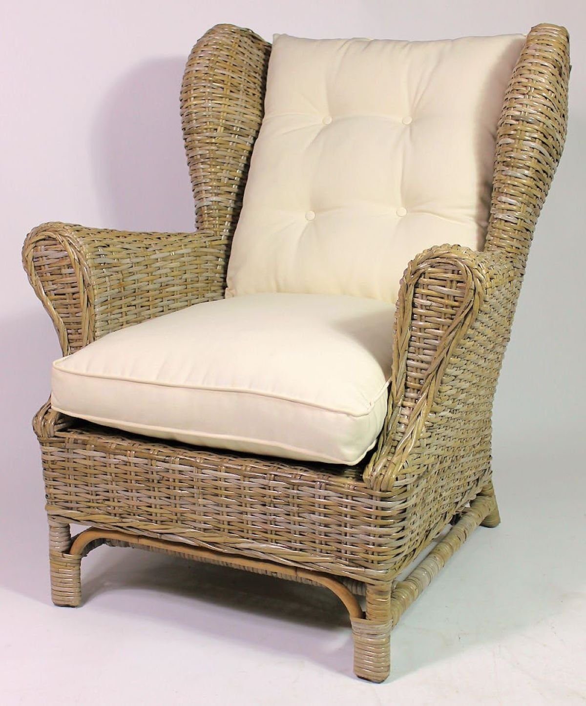 Rattani Rattanstuhl Rattansessel Rattan Ohrensessel King Chair grau