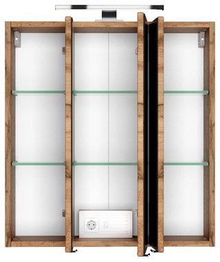 HELD MÖBEL Spiegelschrank Baabe Breite 60 cm, mit 3D-Effekt, dank 3 Spiegeltüren