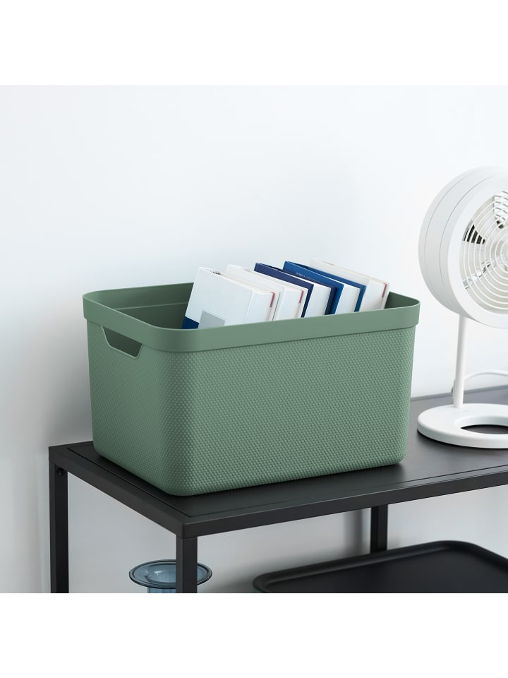 Rotho 3er- Set Aufbewahrungskorb 16l mit Deckel in Sea Spray green ged. günstig kaufen onesize