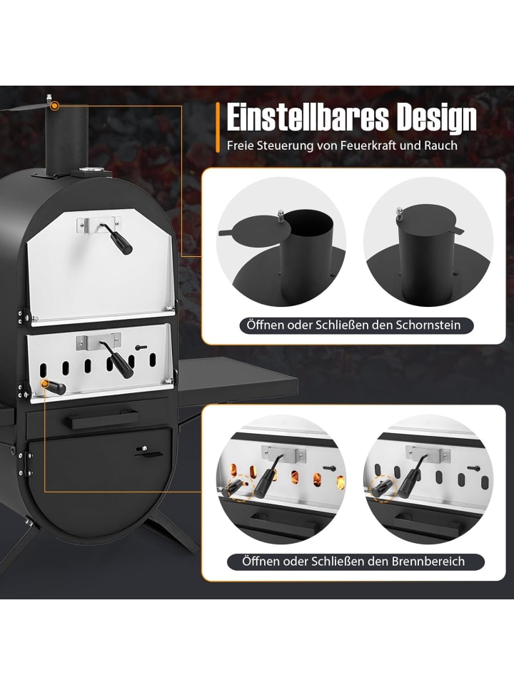 COSTWAY Pizzaofen Outdoor in Schwarz günstig kaufen onesize