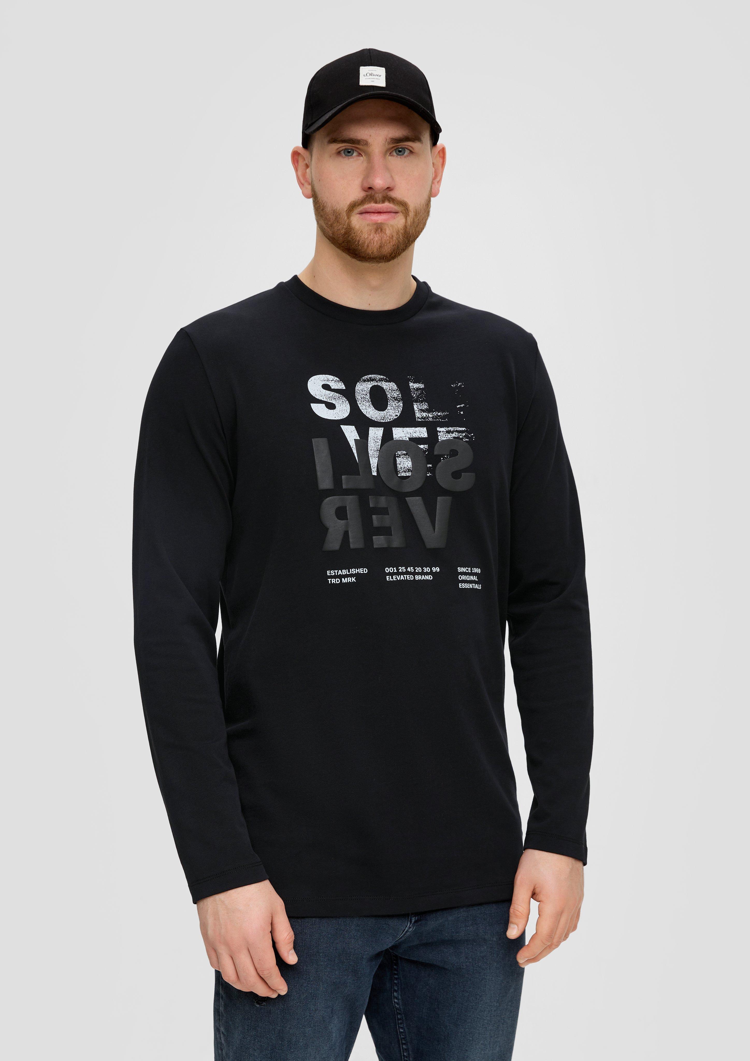 Longsleeve mit gummiertem Label-Print  2143325-99D1