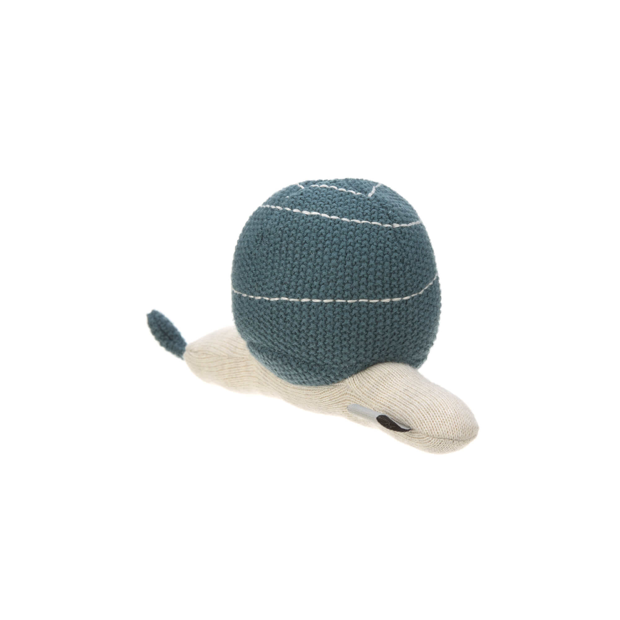 Kuscheltier mit Rassel - Knitted Toy, Garden Explorer Schnecke Blau