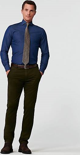 MEYER Chino-Hose Super-Stretch Check Pattern Chino