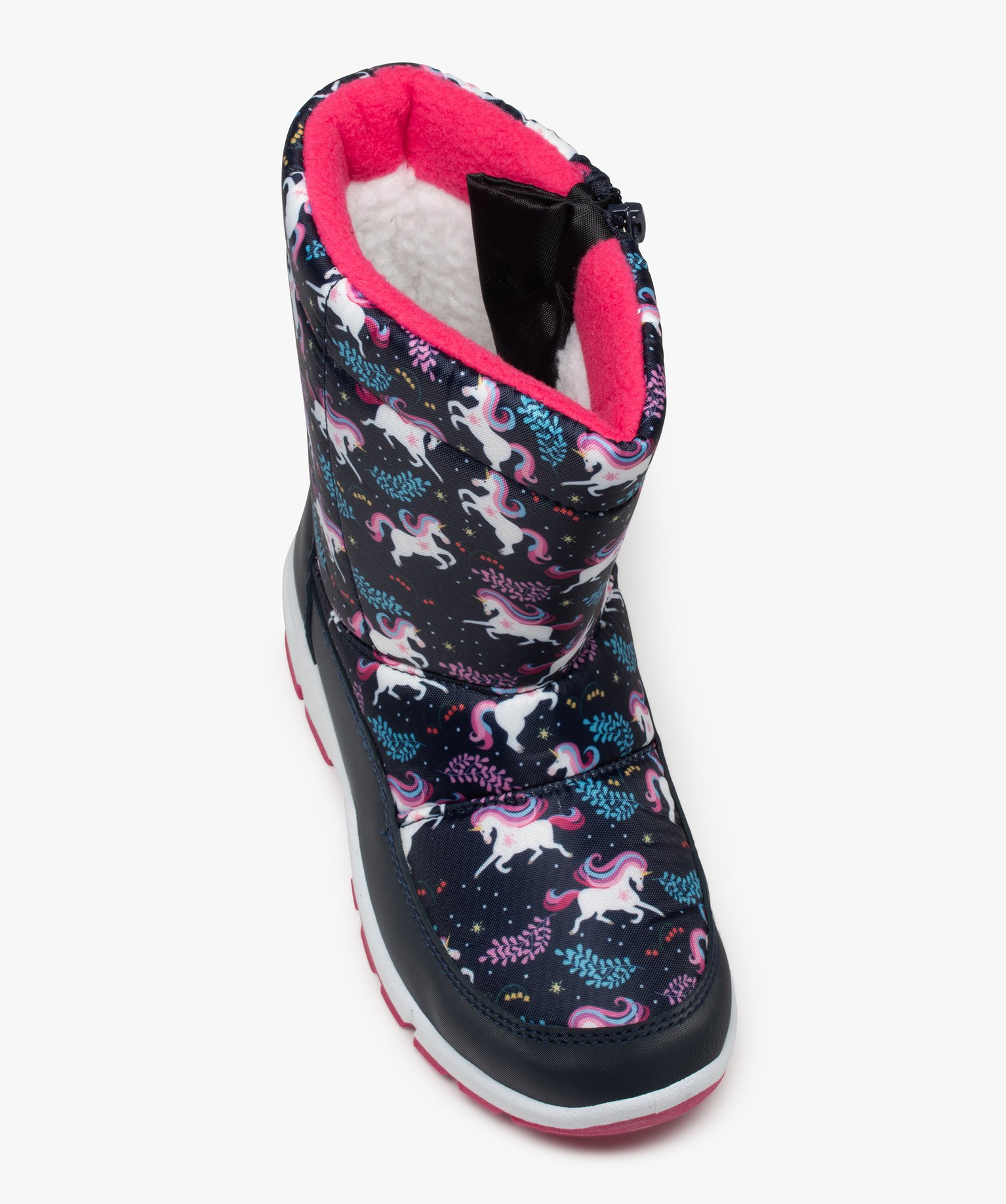 Après-skis fille dessus textile imprimé licornes noir | GEMO