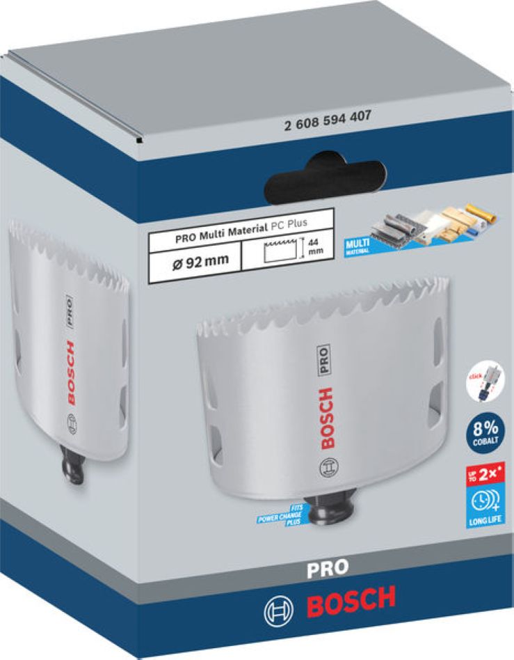 Carotă Bosch Blue Accessories 2608594407 PRO Multi Material PC Plus 92 mm