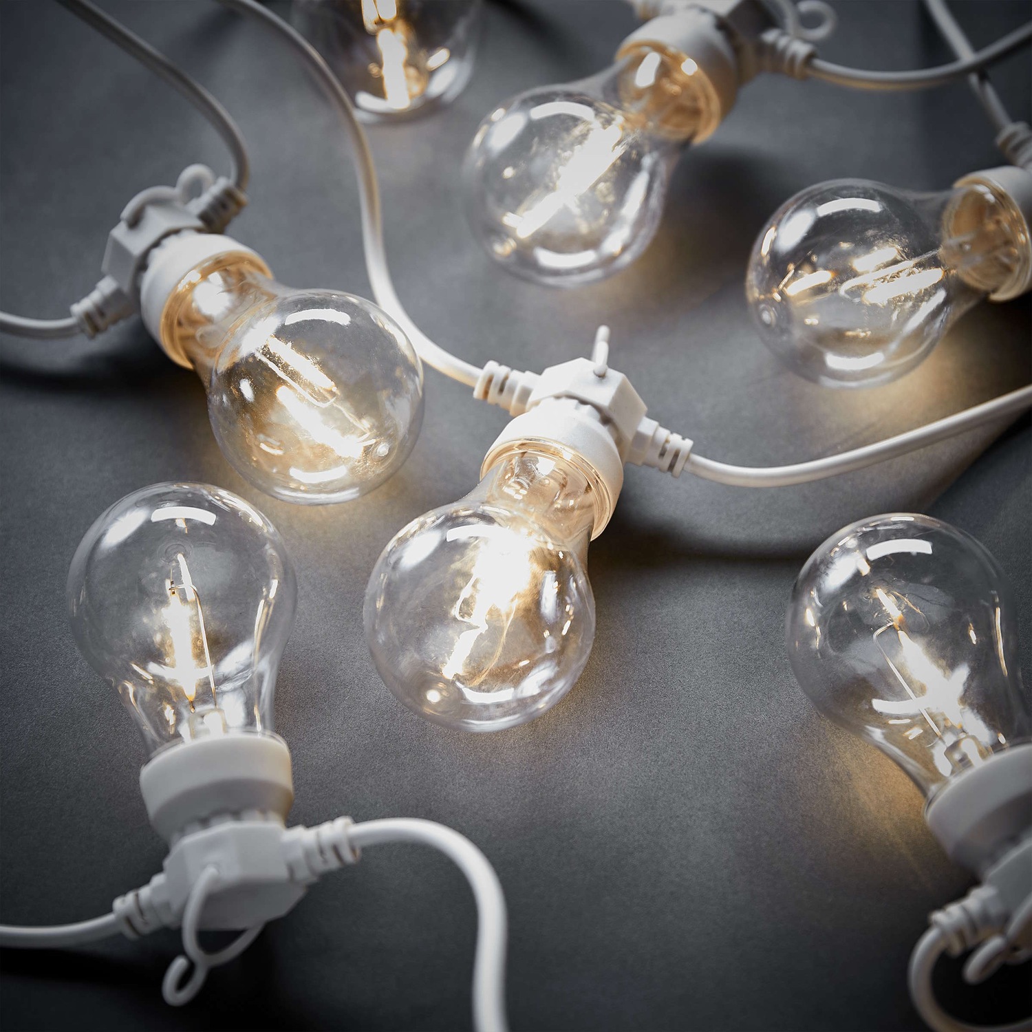 BULB LIGHTS Outdoor-Lichterkette mit 10 Glühbirnen und Stecker