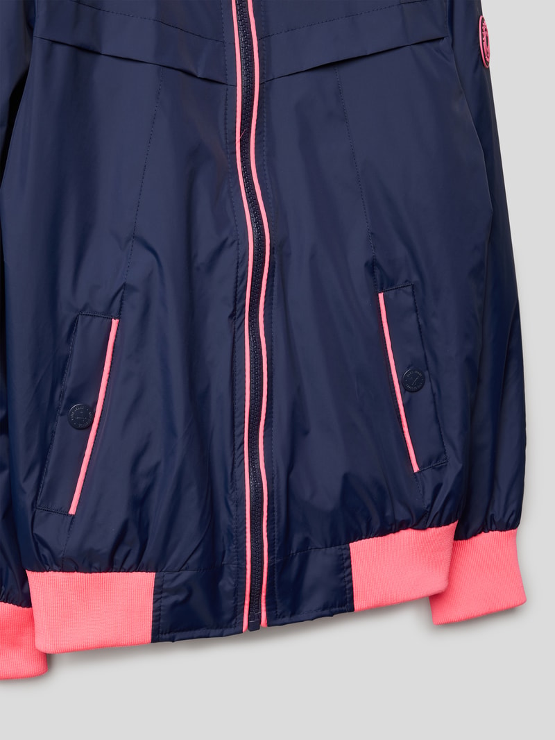 Jacke in Two-Tone-Machart in marineblau