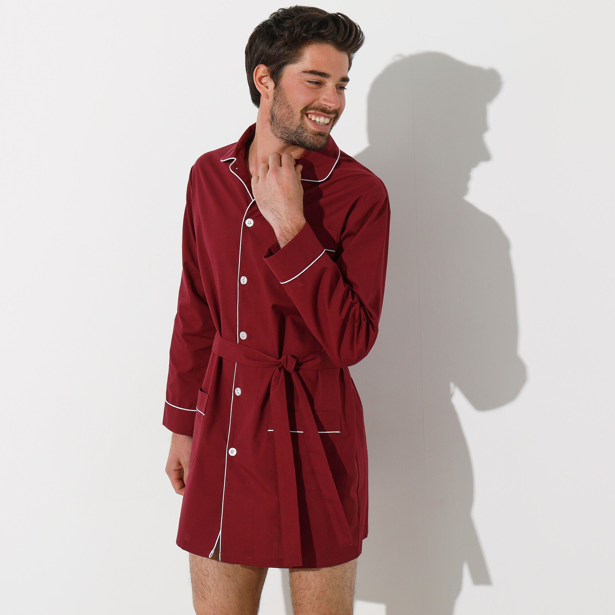 Veste de pyjama popeline boutonnée