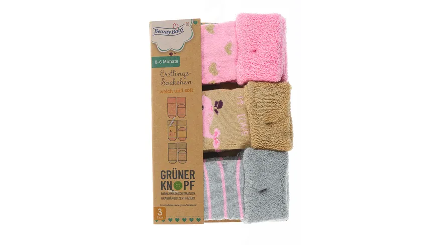 Beauty Baby Erstlingssöckchen Girl 0-6 Monate rosa