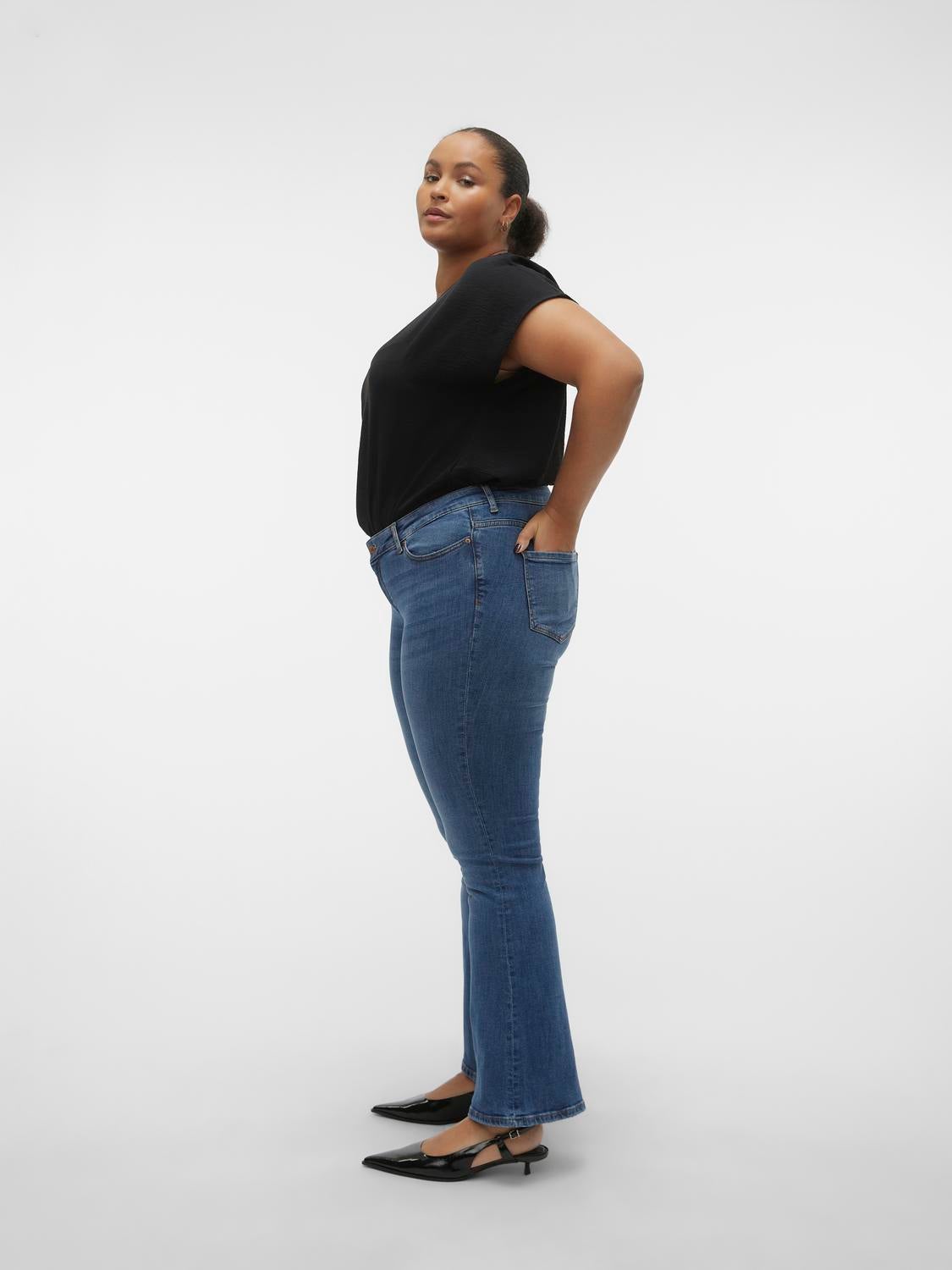 VMSIGI Niedrige Taille Ausgestellt Jeans