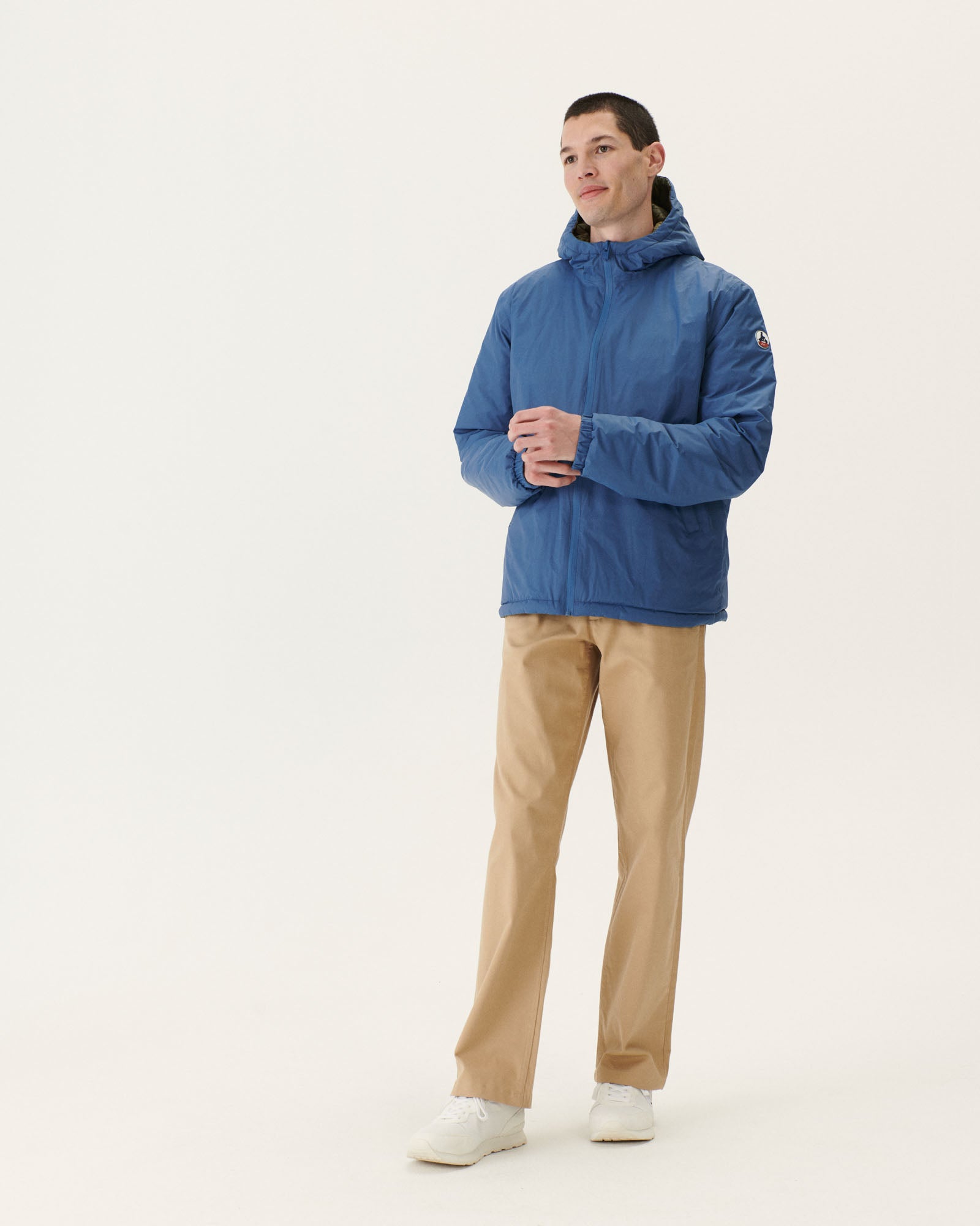 Doudoune réversible à capuche Bleu jeans/Army Bergen