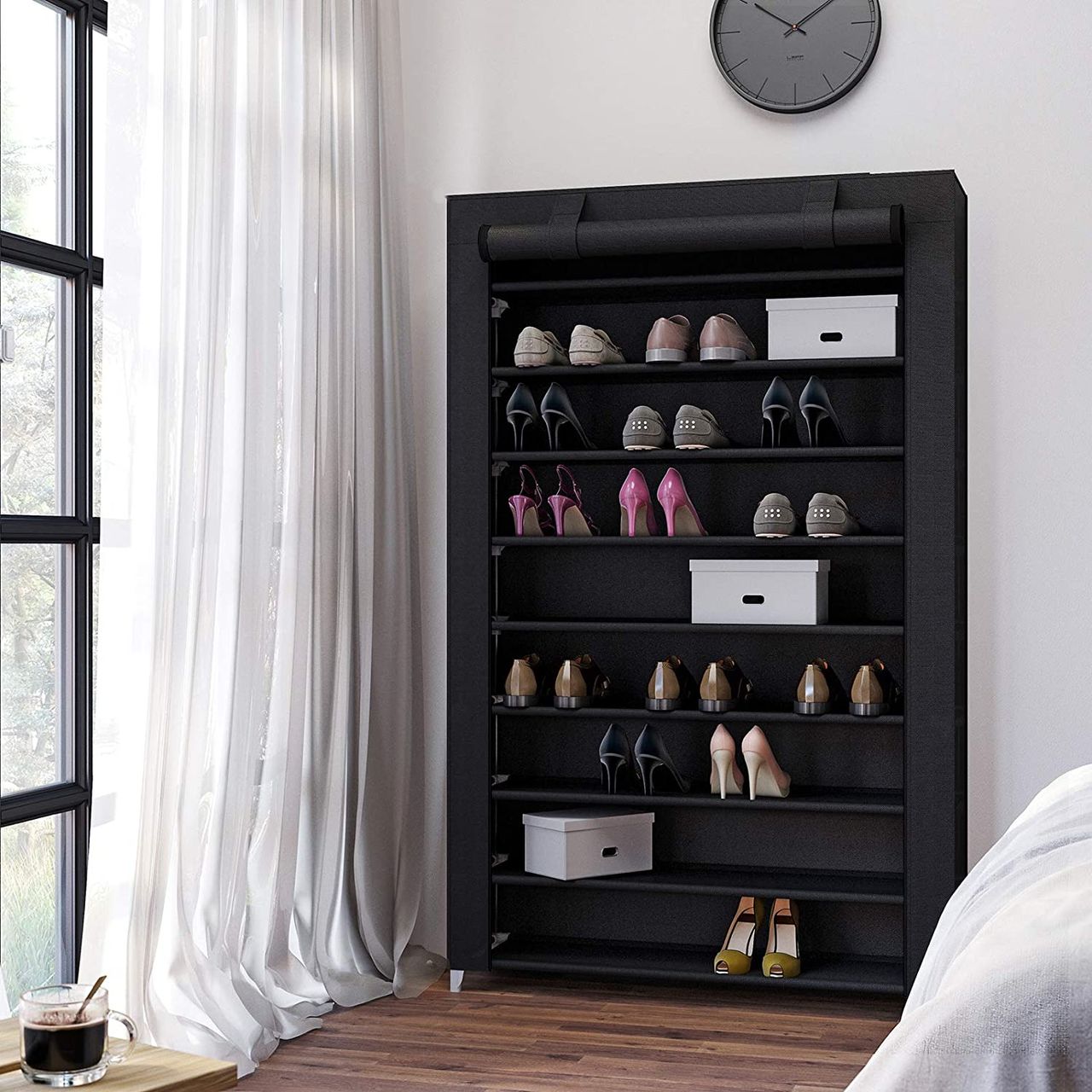 Songmics Schuhregal mit 10 Ebenen, 100 x 28 x 162 cm