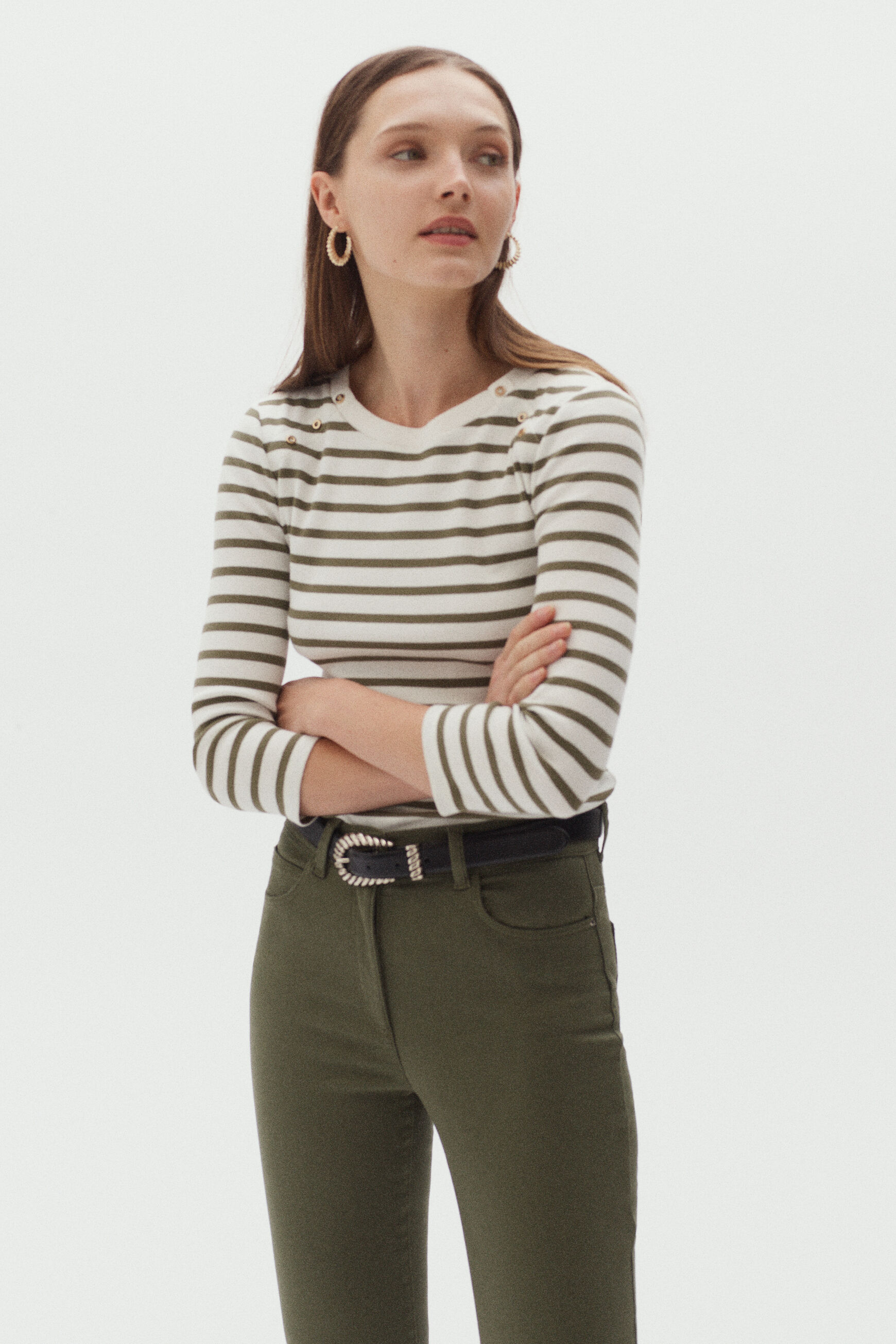 pantalon chicago vert kaki femme