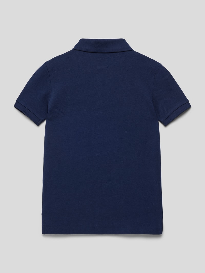 Poloshirt mit Label-Stitching in marineblau