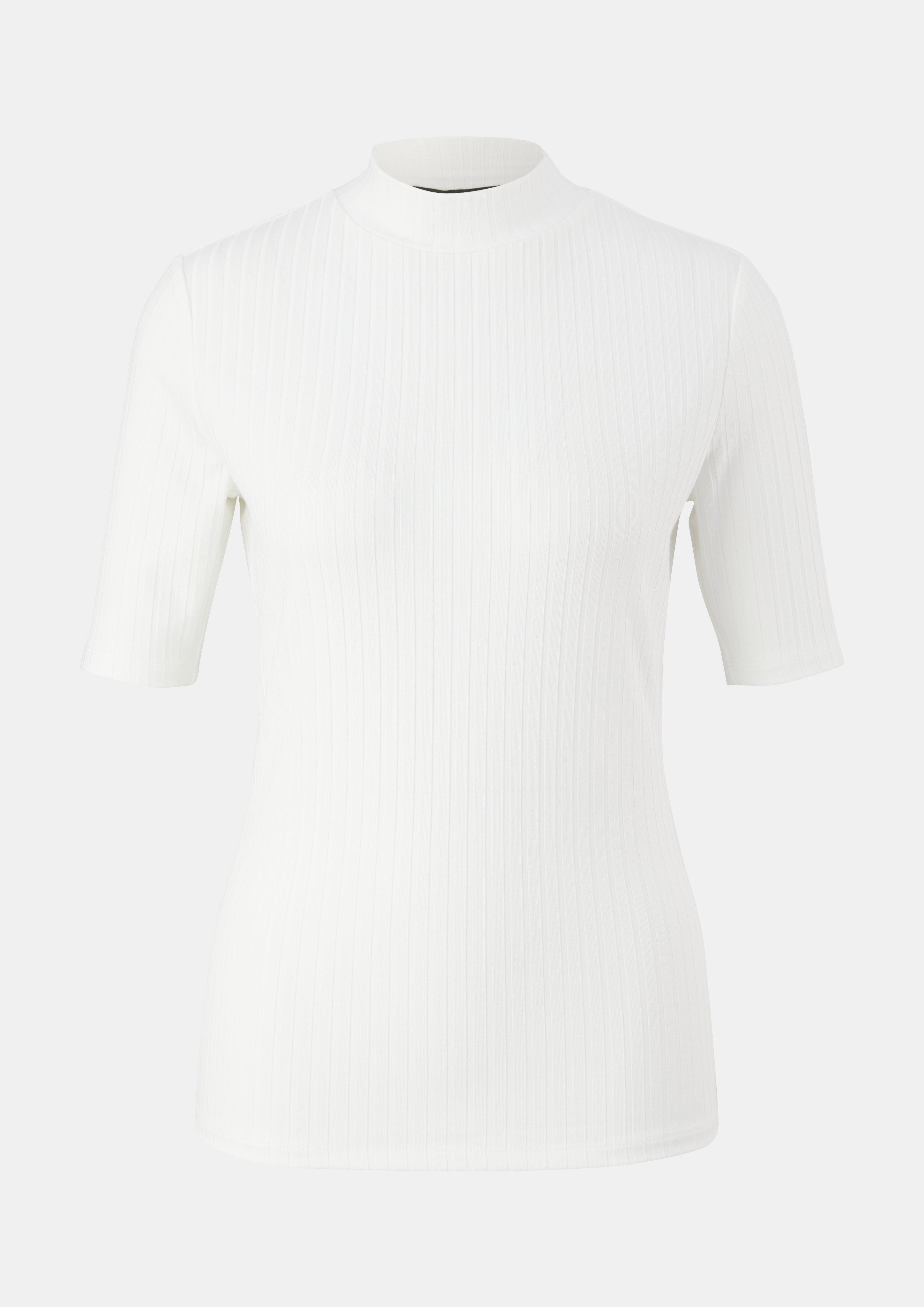 T-Shirt mit Turtleneck - weiß