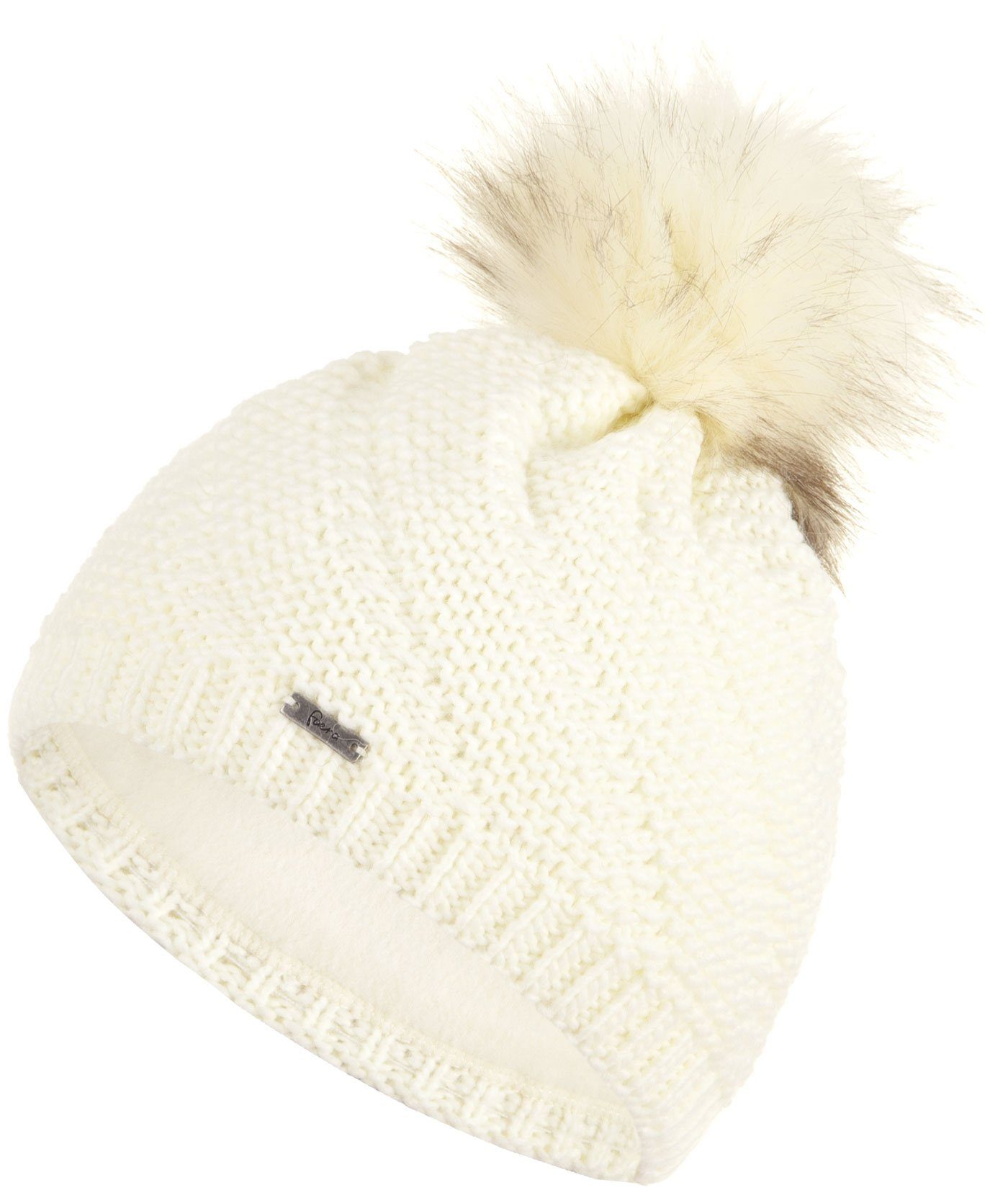 Faera Bommelmütze Wintermütze Damen Mütze Beanie Winter Haube gefüttert Strickmütze