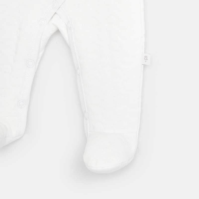 Pyjama matelassé bébé en coton bio blanc Absorba