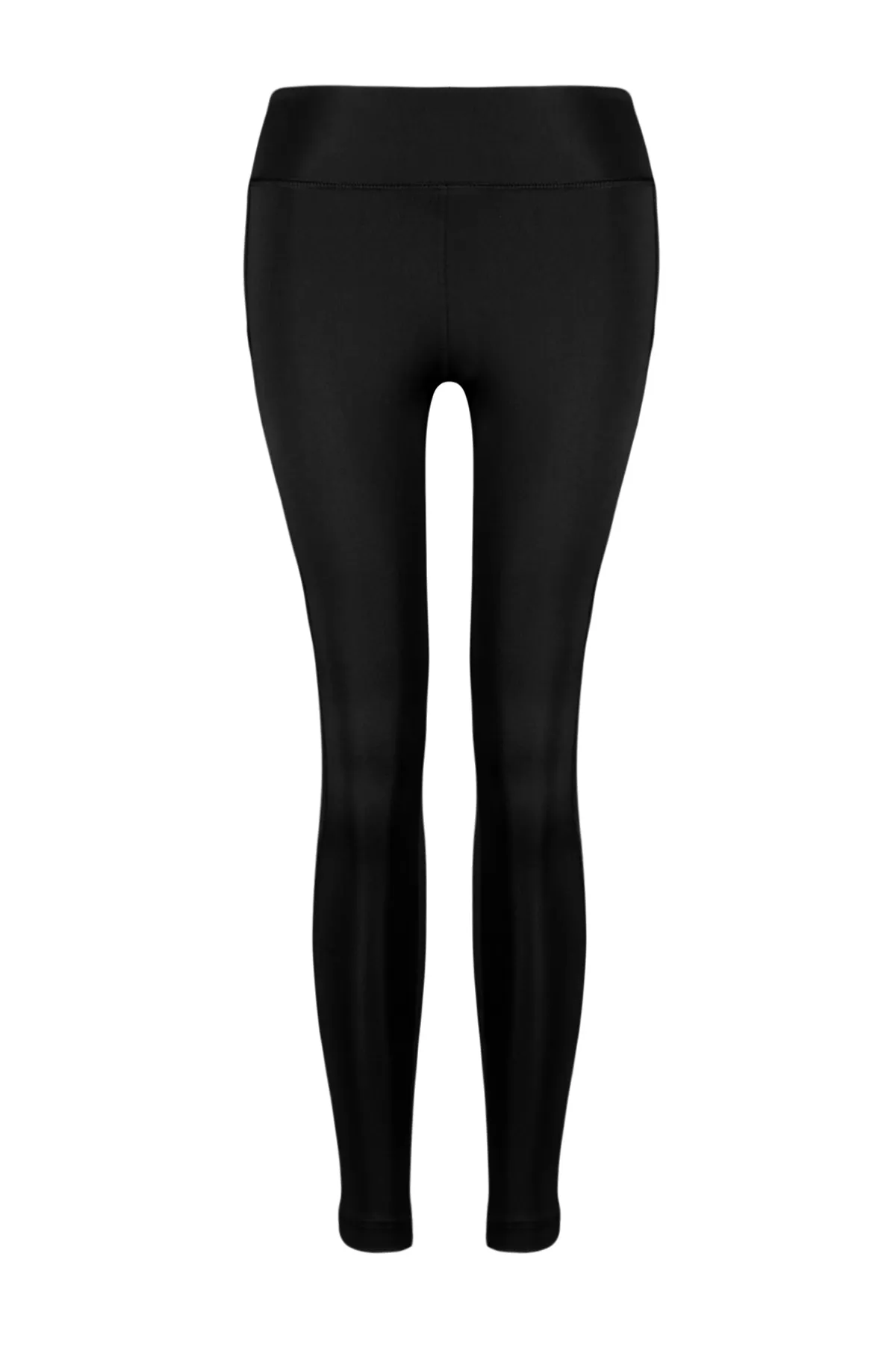 Trendyol Collection  Schwarze gestrickte Sport-Leggings in voller Länge mit doppelten Taschen und detaillierten Details THMSS24TY00029