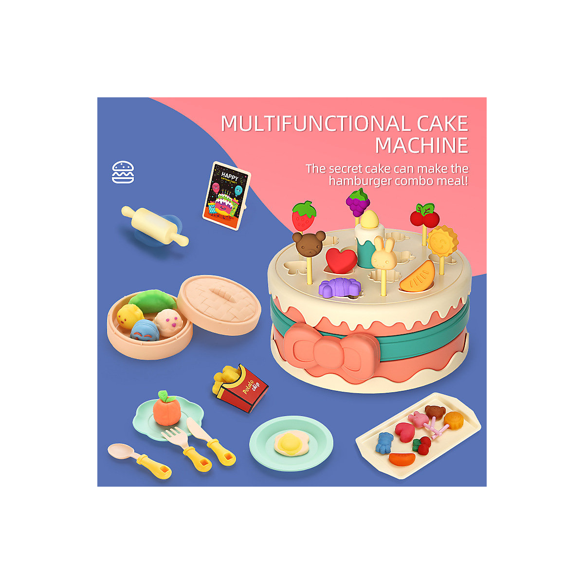 Buntes Kinderspielzeug aus Ton und Knete Simulation Kuchenmaschine Lernspielzeug