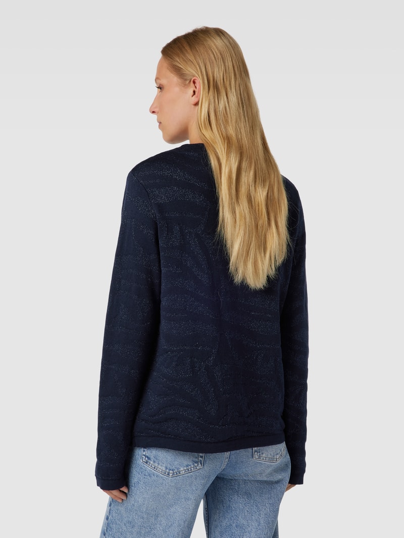 Strickpullover mit Effektgarn in marineblau