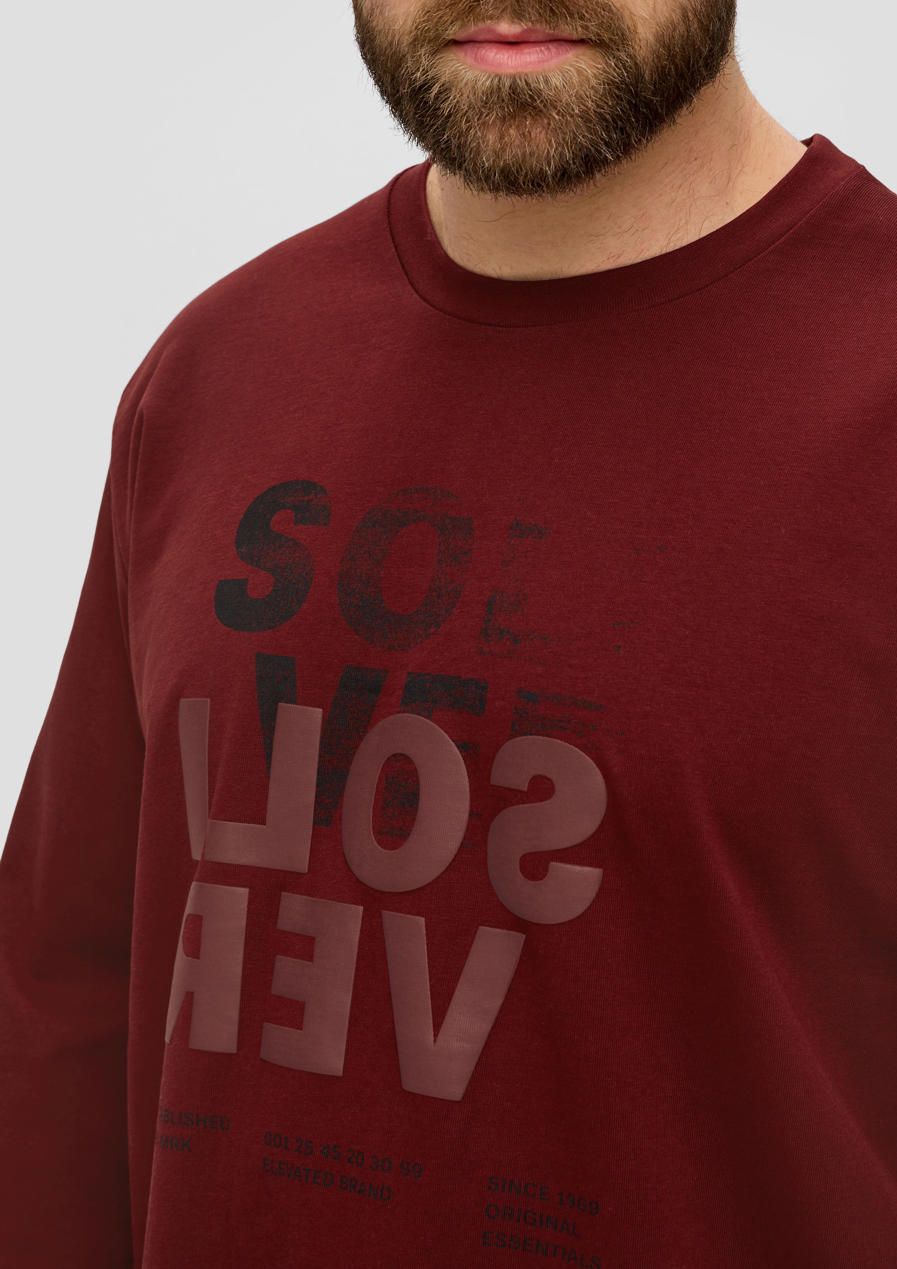 Longsleeve mit gummiertem Label-Print  2143244-39D1