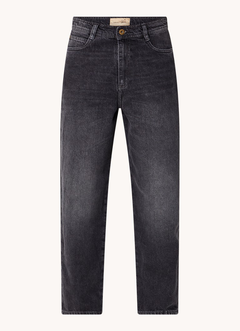 Jeans Sessùn Peter a vita alta, taglio dritto e cropped, lavaggio colorato